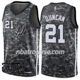 Barn San Antonio Spurs Tröja Tim Duncan 21 Nike City Edition Svart Swingman